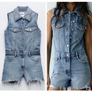 ZARA denim sleeveless short